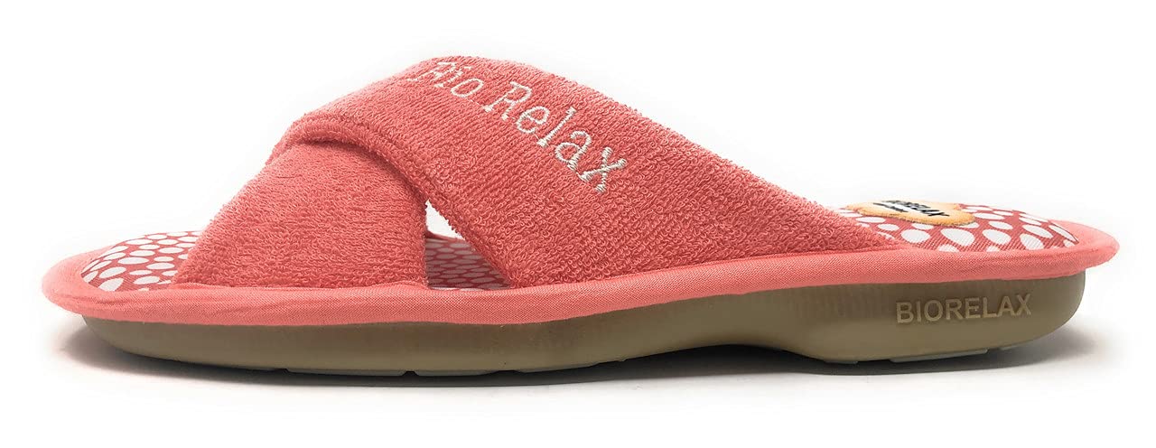 Zapatillas de Estar por casa/Mujer/Biorelax/Rizo/Colores: Lila/Aguamar/Coral/Talón Acolchado/Suela Goma