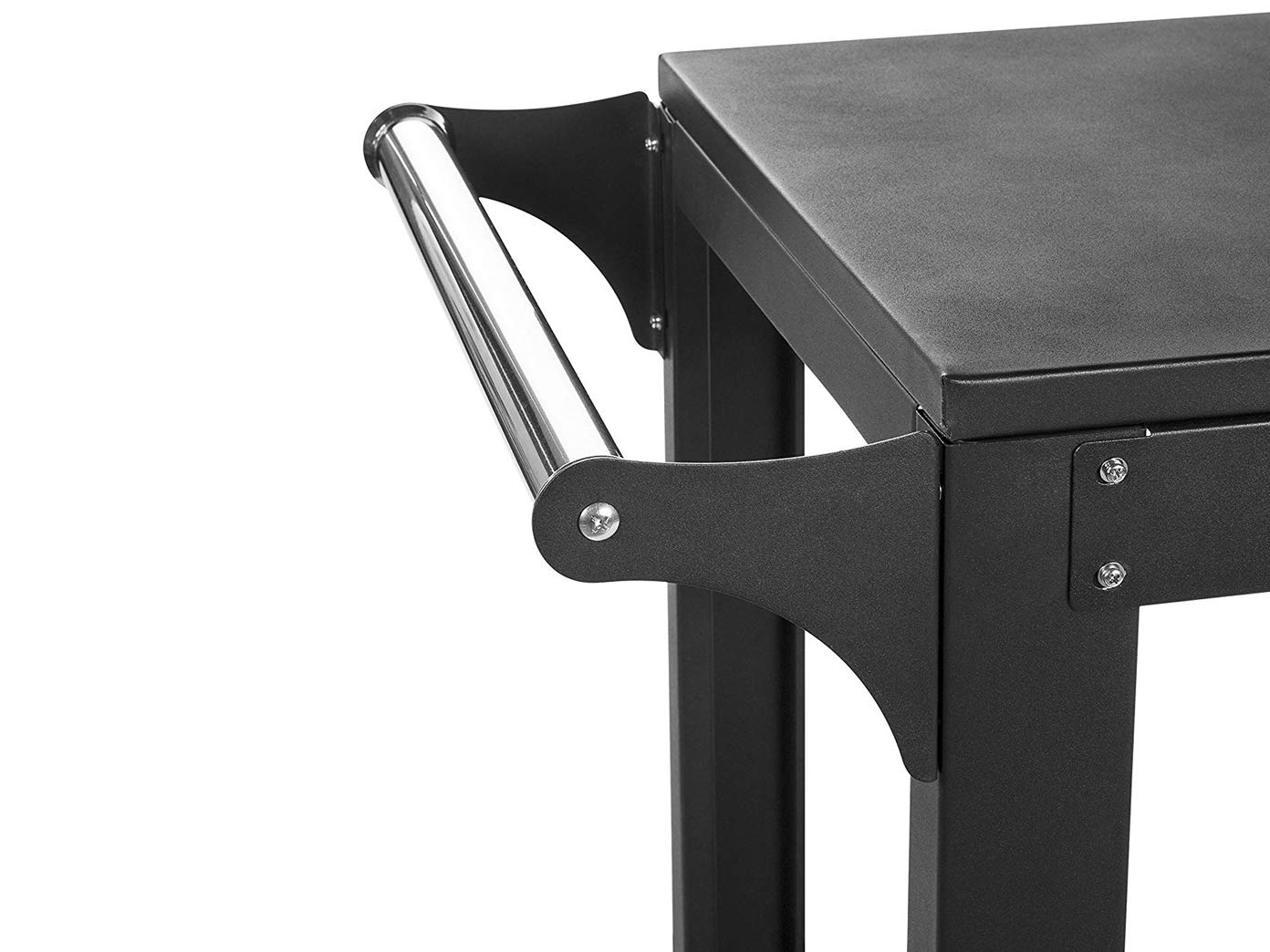 Firefriend BQ-6325 Carro Adecuado para barbacoas de Gas XL BQ-6394 y BQ-6395, Altura de Trabajo óptimo, Acero Inoxidable, Negro, 82 x 44 x 11 cm