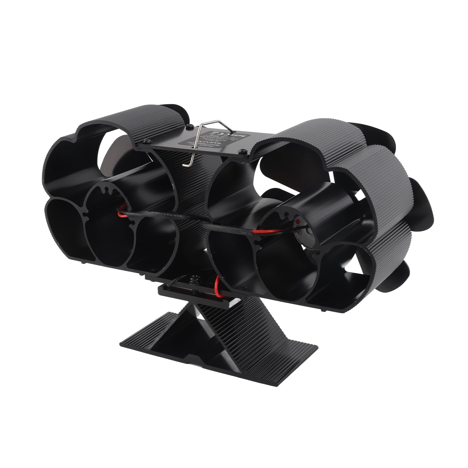 Rengue Holzofenventilator, Kaminventilator aus Aluminiumlegierung mit 6-Blatt-Doppelkopf-Design, 180 Bis 220 CFM 1400 U/min 25 DB, Wärmebetrieben für Benutzer von Holzöfen und Kaminen (Kein