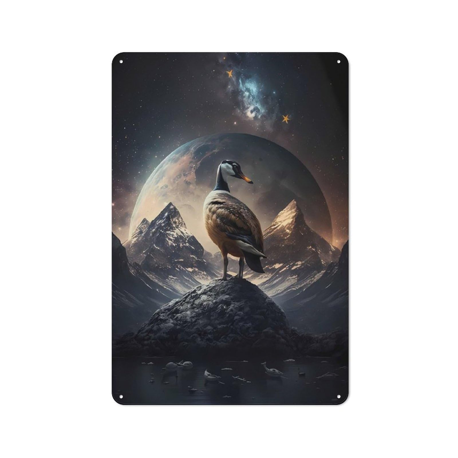 Junmoney Goose Mythical Creatures Retro Decorative Metal Plaque 30X20cm, Garage Wall Decor For Garage, Workshop, Shed Or Utility Room