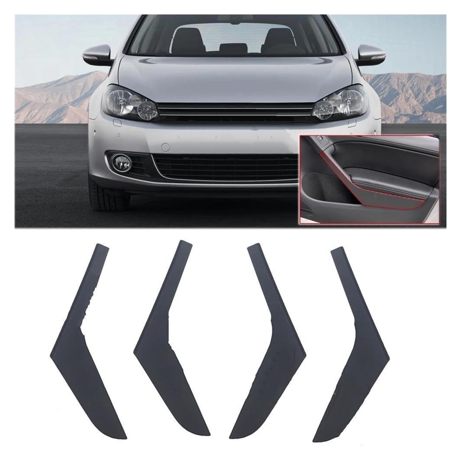 Auto Porta Interna Nero Sinistra Destra Maniglia Copertura Trim Per VW Golf 6 MK6 2009 2010 2011 2012 2013 5K 4868039 Un 5K 4868040 A  34 - 3