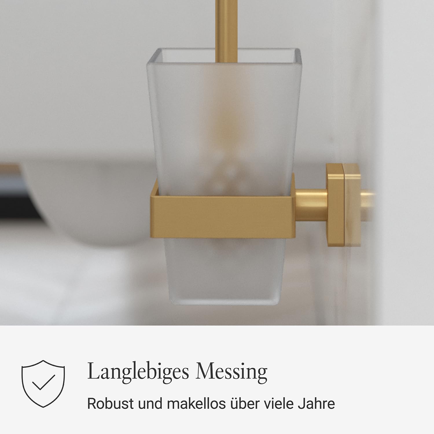 Villeroy & Boch Elements Striking Toilettenbürstengarnitur, eckig – Gold