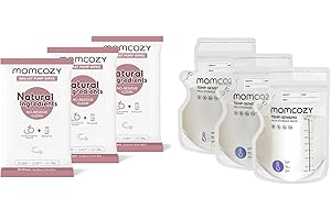 Natural Cleaning Set: Momcozy Breast Pump Wipes and Essential Breast Milk Storage Bags