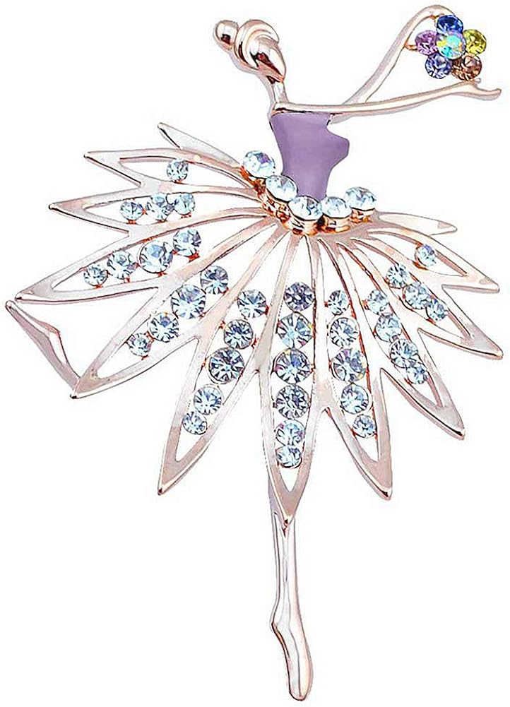 brooches for women，la luen Fashion Insect Ladybug Brooch Vintage Jewelry for Women Girl (Purple Ballet Girl): Clothing, Shoes & Jewelry