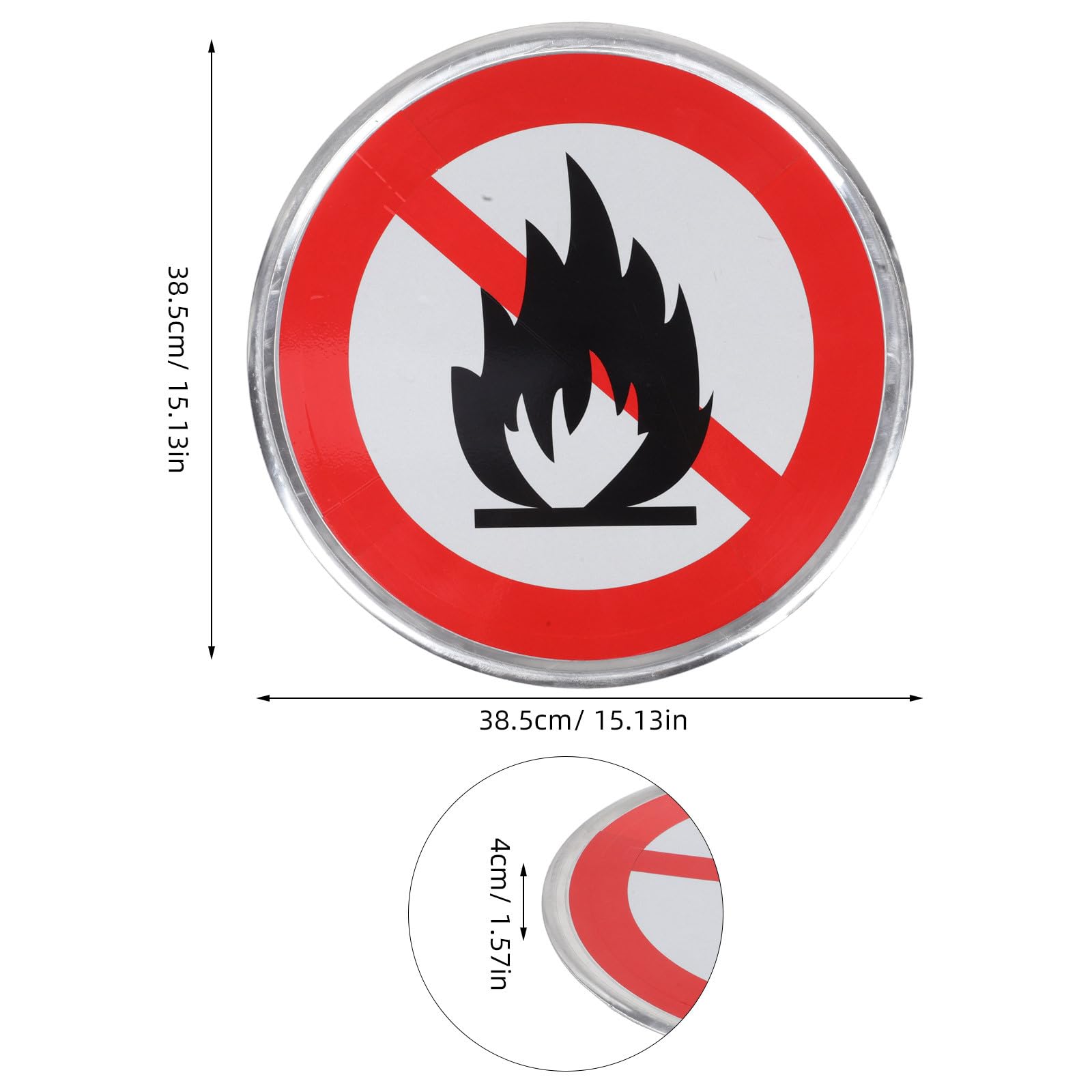 Panneau Interdiction Feu de Forêt Aluminium Signalisation Avertissement Sécurité Extérieure Résistant aux Intempéries pour Sentiers Campings et Propriétés Privées