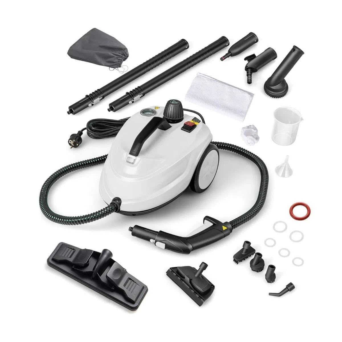 Pulitore a vapore scopa portatile 37 x 26 x 25 cm 2000w pulizia rapida 15 accessori design in PP bianco 20_0012904