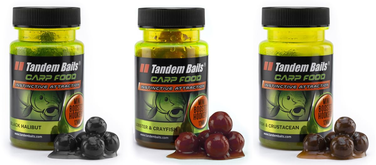 Tandem Baits Carp Food Mini Boosted Hookers Fish Flavour Mix | Carp Hook Baits | Carp Fishing Without Effort | Bait for Big Fish Fishing | Accessories for Professionals & Hobby Anglers 3x 12 mm 50 g