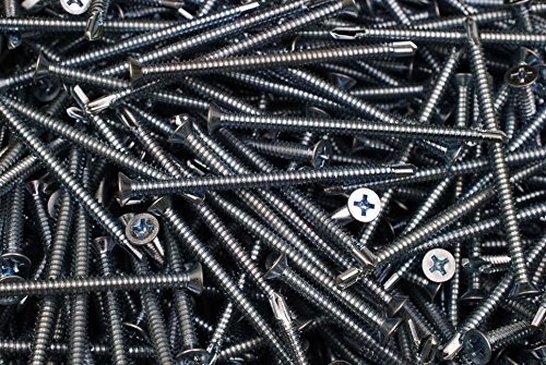 (100) Phillips Flat Head 1/4 x 4 Self-Drilling Screws Tek Zinc #3 Point