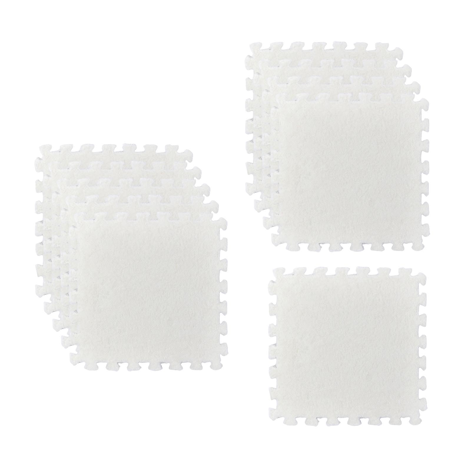 Tapis de sol puzzle en peluche – Carreaux de tapis emboîtables avec design antidérapant, tapis doux et épais, lot de 10 pièces