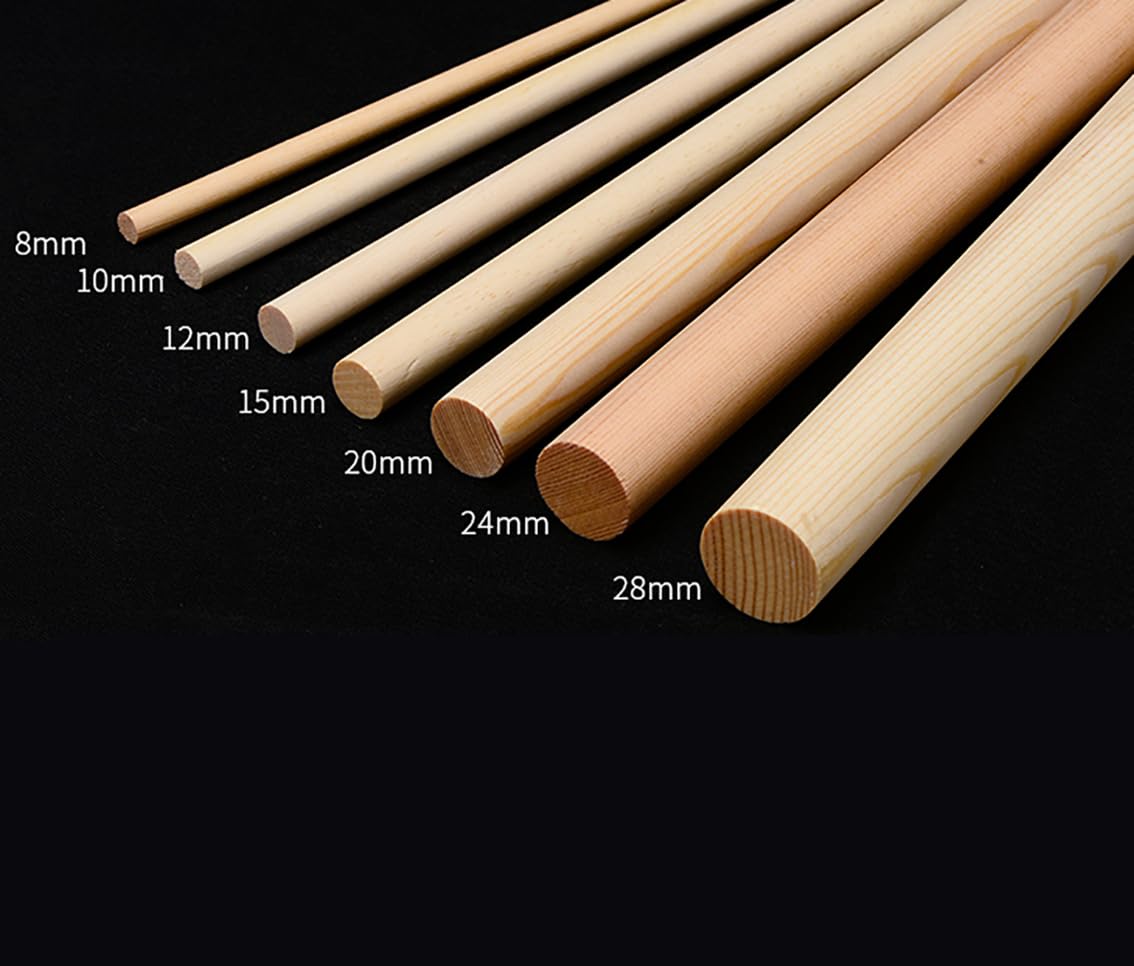Drewniane patyczki do kłód, Paski drewna sosnowego DIY Pręty rzemieślnicze 8-28x100-300mm Opakowanie 5 sztuk(12x300mm)