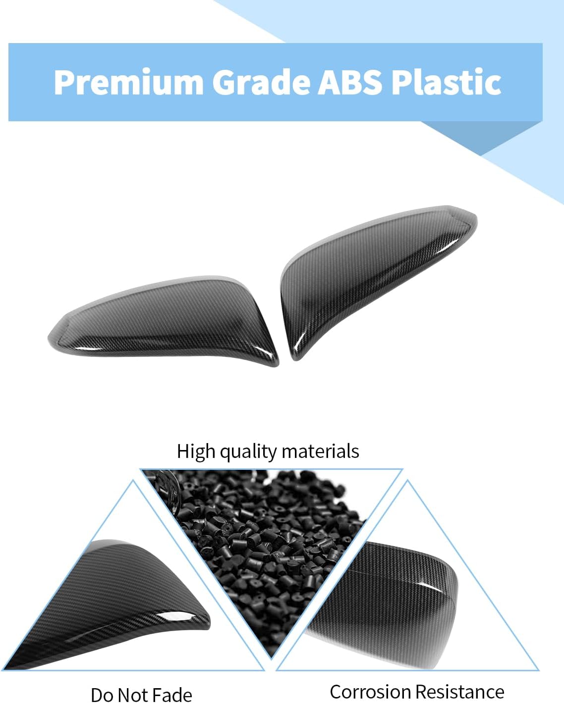 Voodonala for Toyota 4Runner 2017-2023 Side Rearview Mirror Cover Compatible with Toyota 4Runner 2017-2023 (Black Carbon Fiber)