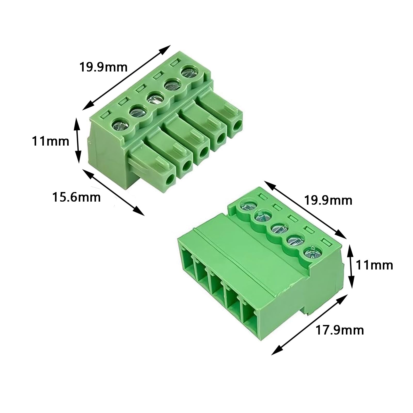 5 sztuk 300/330 V 15EDGRK 3,81 mm/0,15 cala nachylenie PCB mocowanie śruba wtykowy blok zacisków wtyczka do 28-16AWG, 2/3/4/5/6 pin (5 pinów)