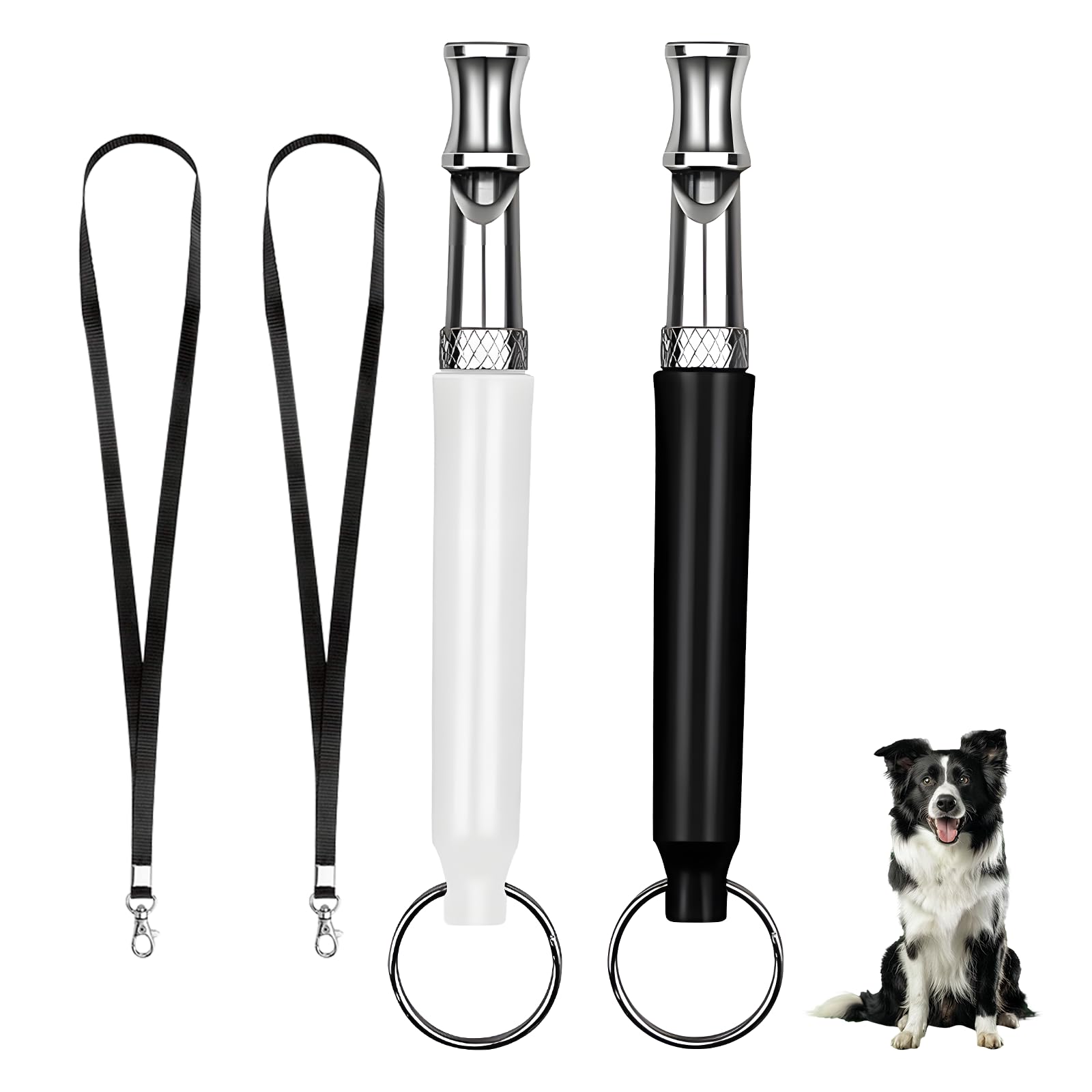 2 Pcs Sifflet pour Chien à Haute fréquence, sifflet Ultrason Chien Anti aboiement Anti agression Sifflet Chien Rappel Réglable Sifflet pour Chien pour Le Rappel Chien Accessoires pour Toutes Races