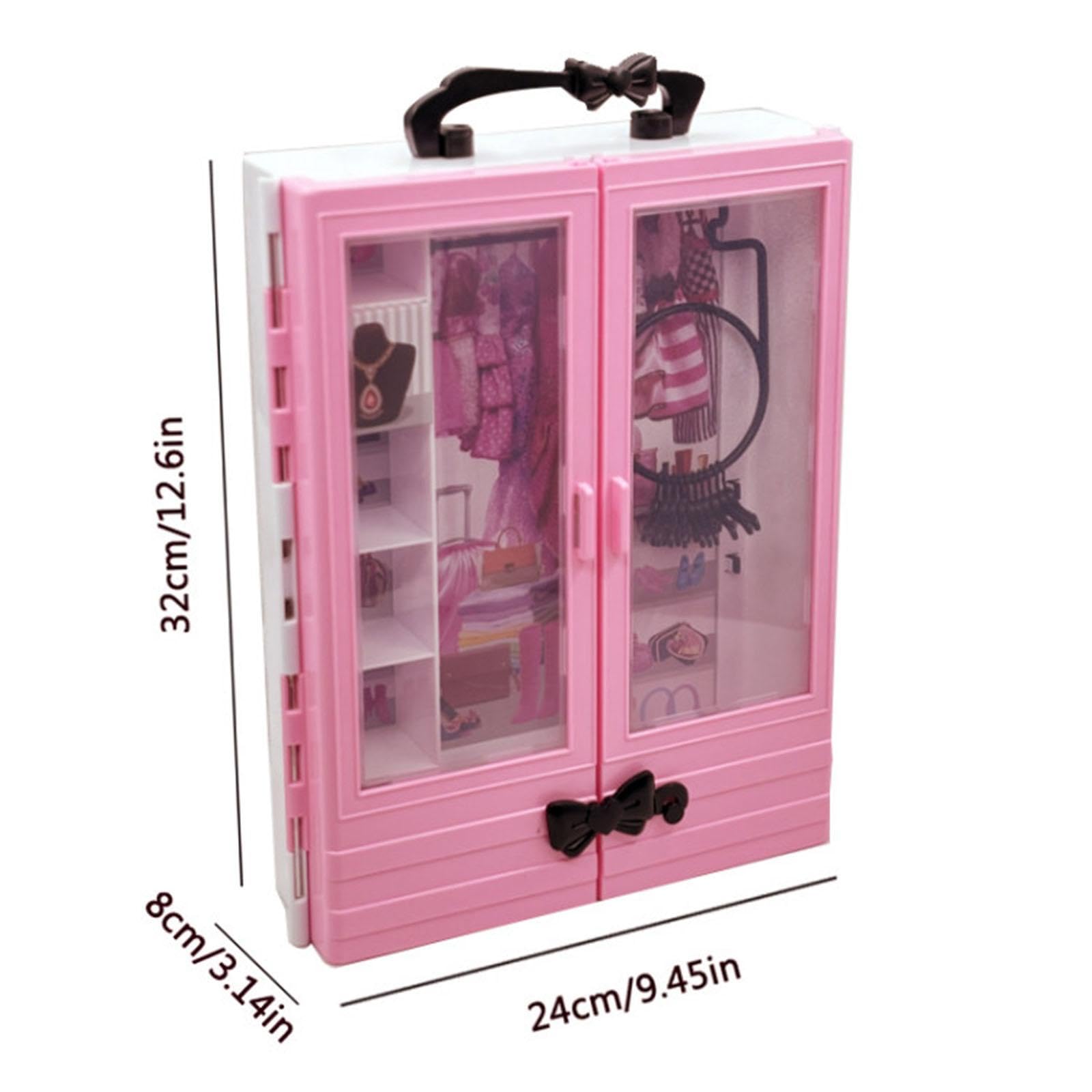 Qianly Armario para Muñecas Resistente Y en Miniatura con 10 Perchas, Navideño.