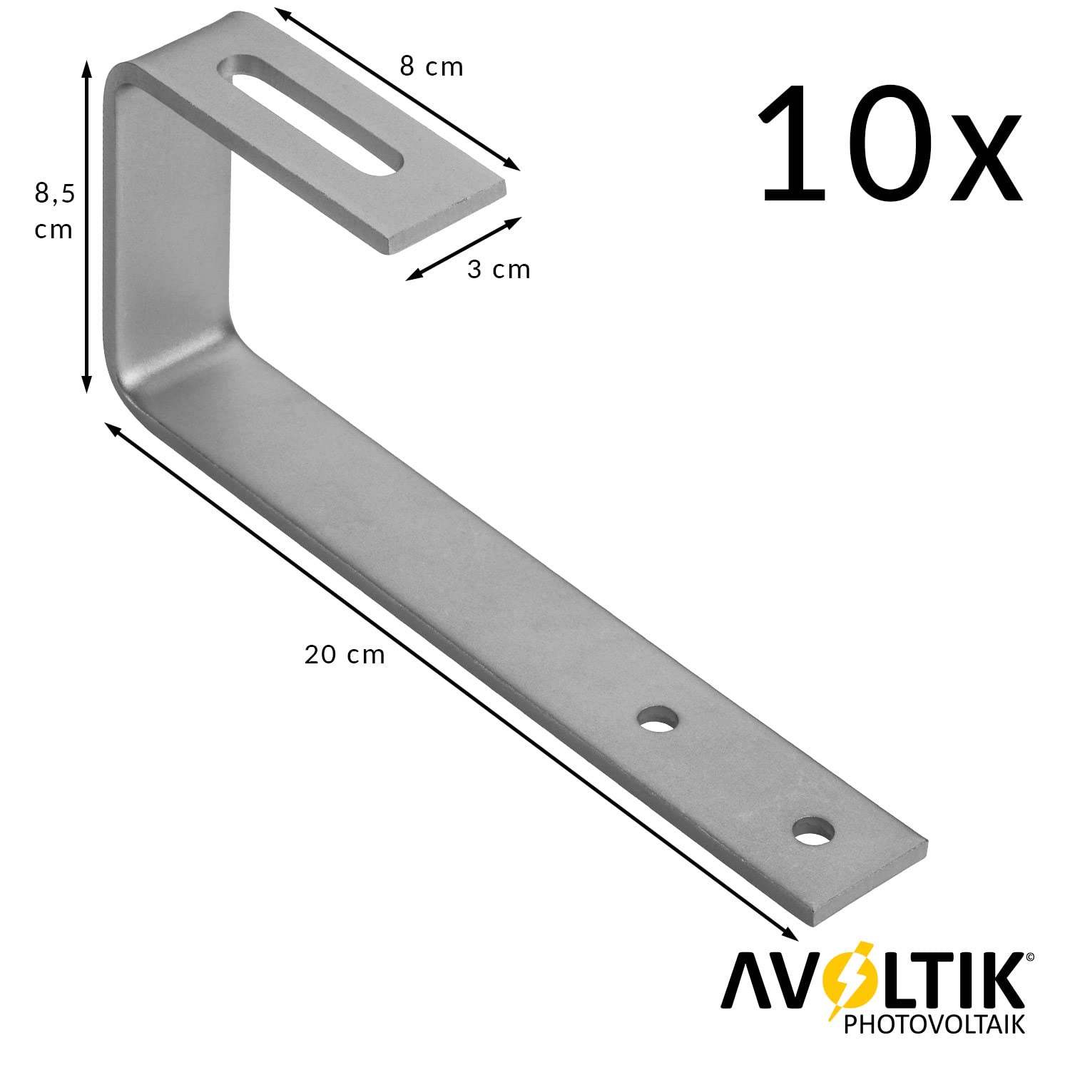 Avoltik Lot de 10 crochets de toit photovoltaïque pour bitume, ardoise et tuiles I Crochets de toit solaires de qualité supérieure en acier inoxydable 1.4301