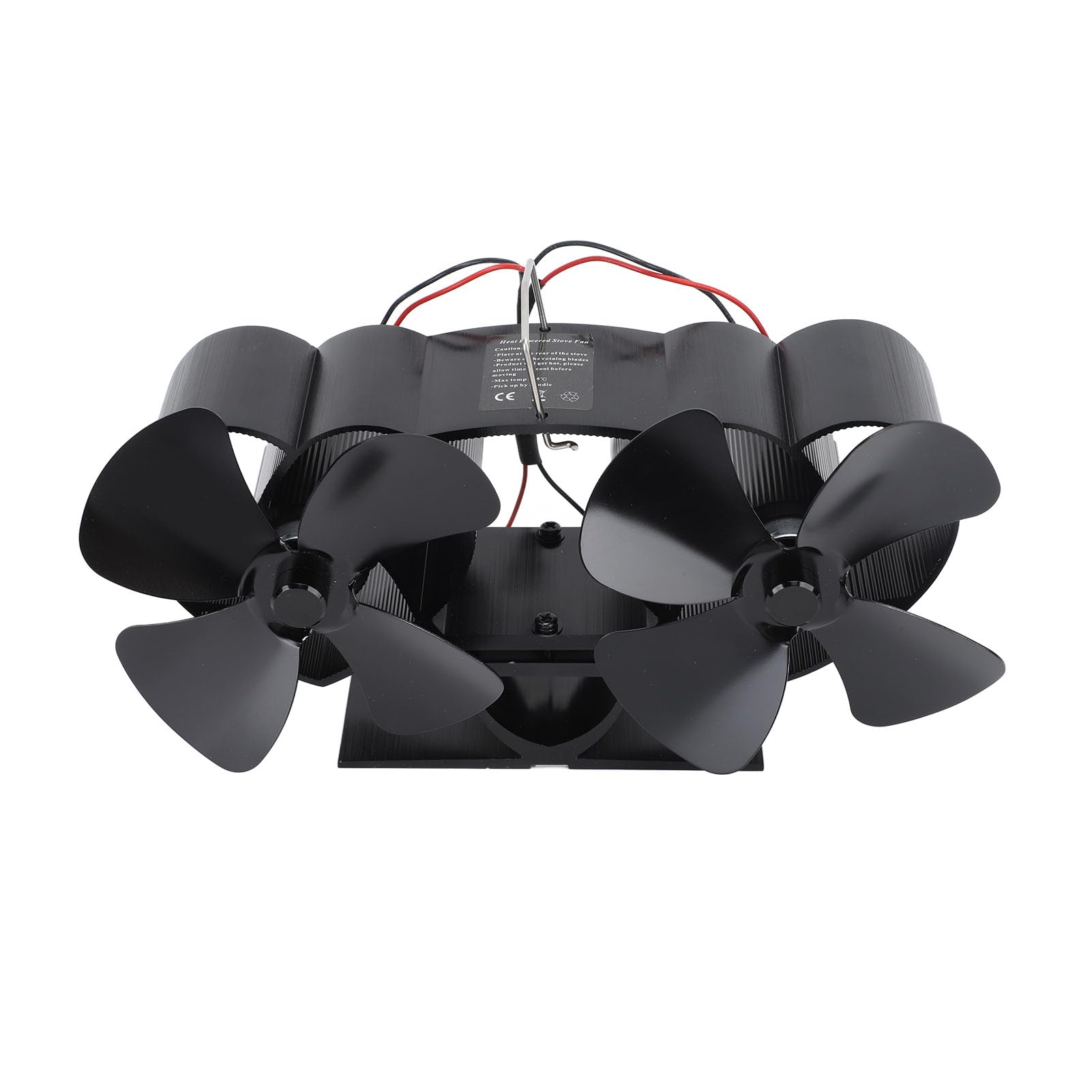 SIXRUN Ventilatore per Stufa Ventilatore per Stufa a Legna Alimentato a Calore Lega di Alluminio 4 Pale Ventola di Ricambio a Doppia Testa per a Cherosene a Legna Camino Riscaldamento Domestico