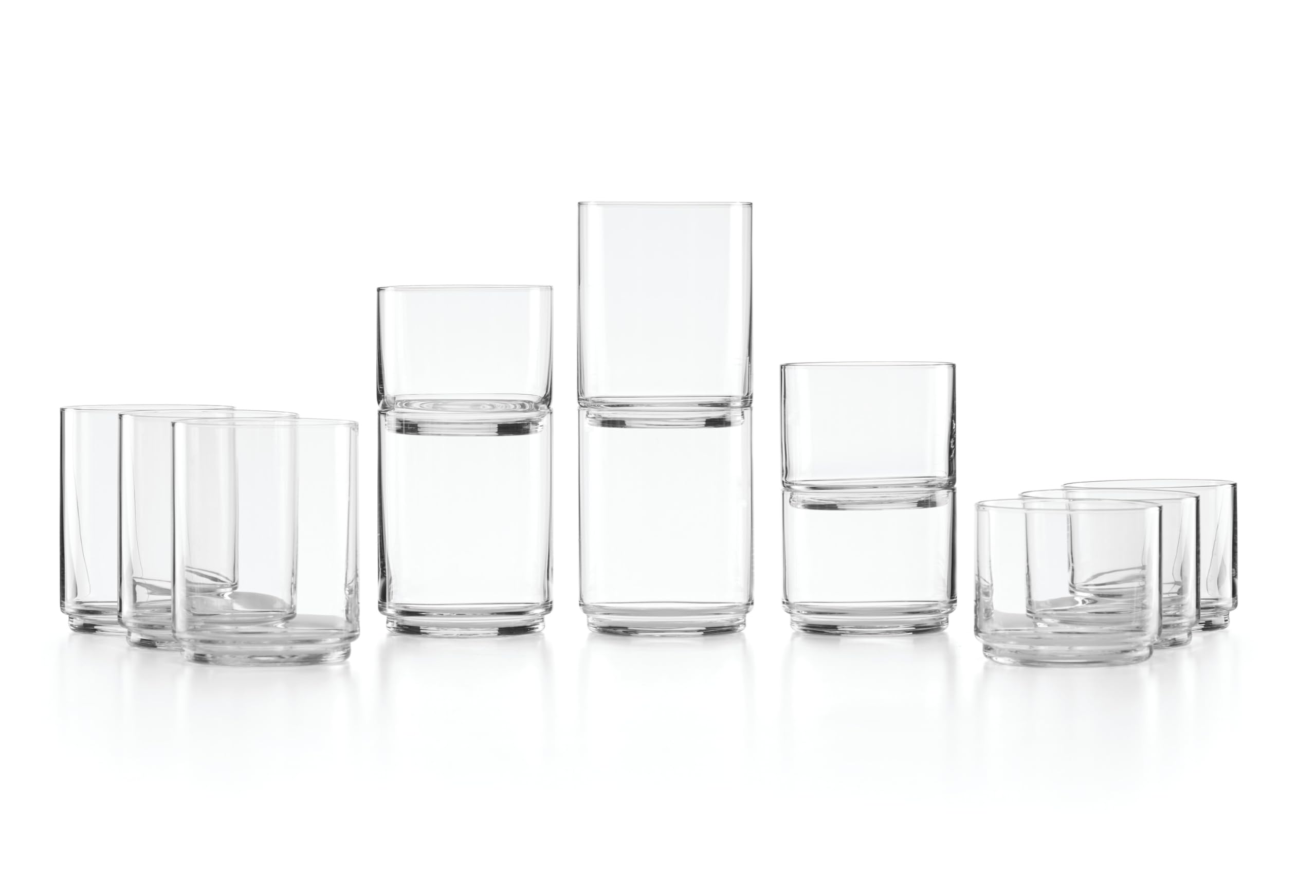 Lenox Tuscany Classics Gläser, hohe und kurze Brille, 5,51, transparent | Glas und Kristall, spülmaschinenfest, inklusive 6 hohen und 6 kurzen Gläsern, 10,2 cm, 400 ml, Trinkgläser