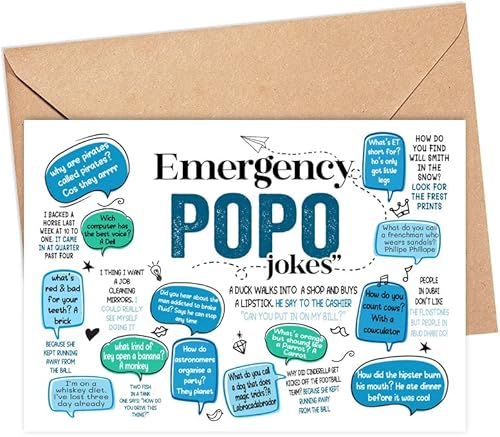 Emergency Popo Jokes Card - Funny Fathers Day Card For Popo - Humorous Birthday Card - Hilarious Emergency Popo Jokes - Anniversary Card - Greeting disponible en Yaxa Venezuela
