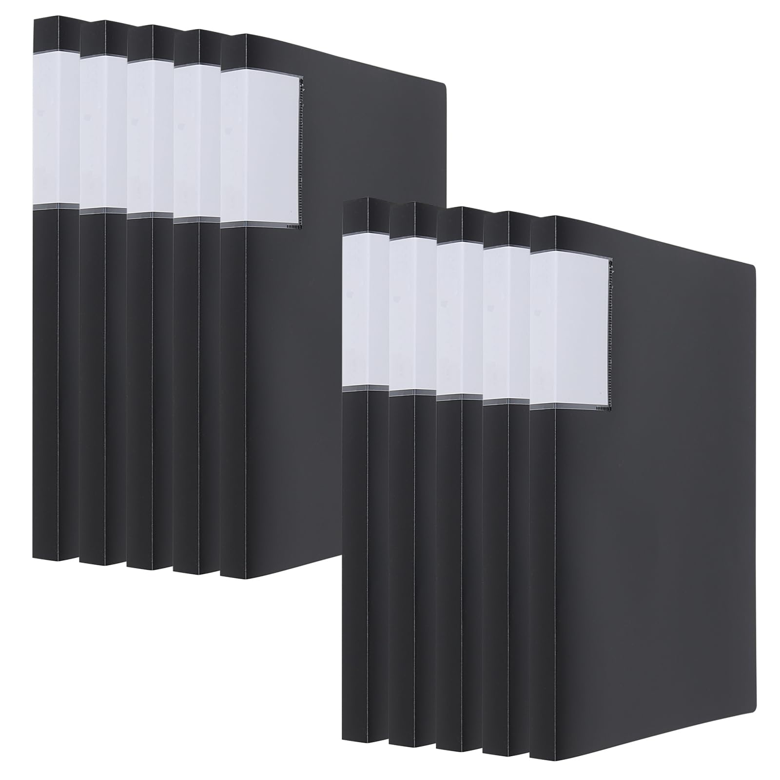 JEUIHAU 10 Stück A4-Präsentationsmappen, 30 Hüllen, Sichtbuch mit Kunststoffhüllen, schwarze Präsentationsmappe für Einzelpersonen, Büros