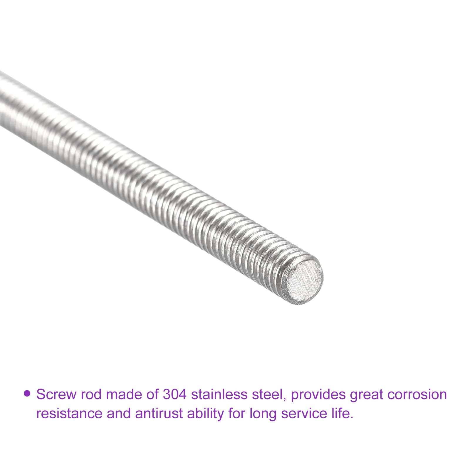 Snapklik.com : M4 X 500mm Fully Threaded Rod 304 Stainless Steel Right ...