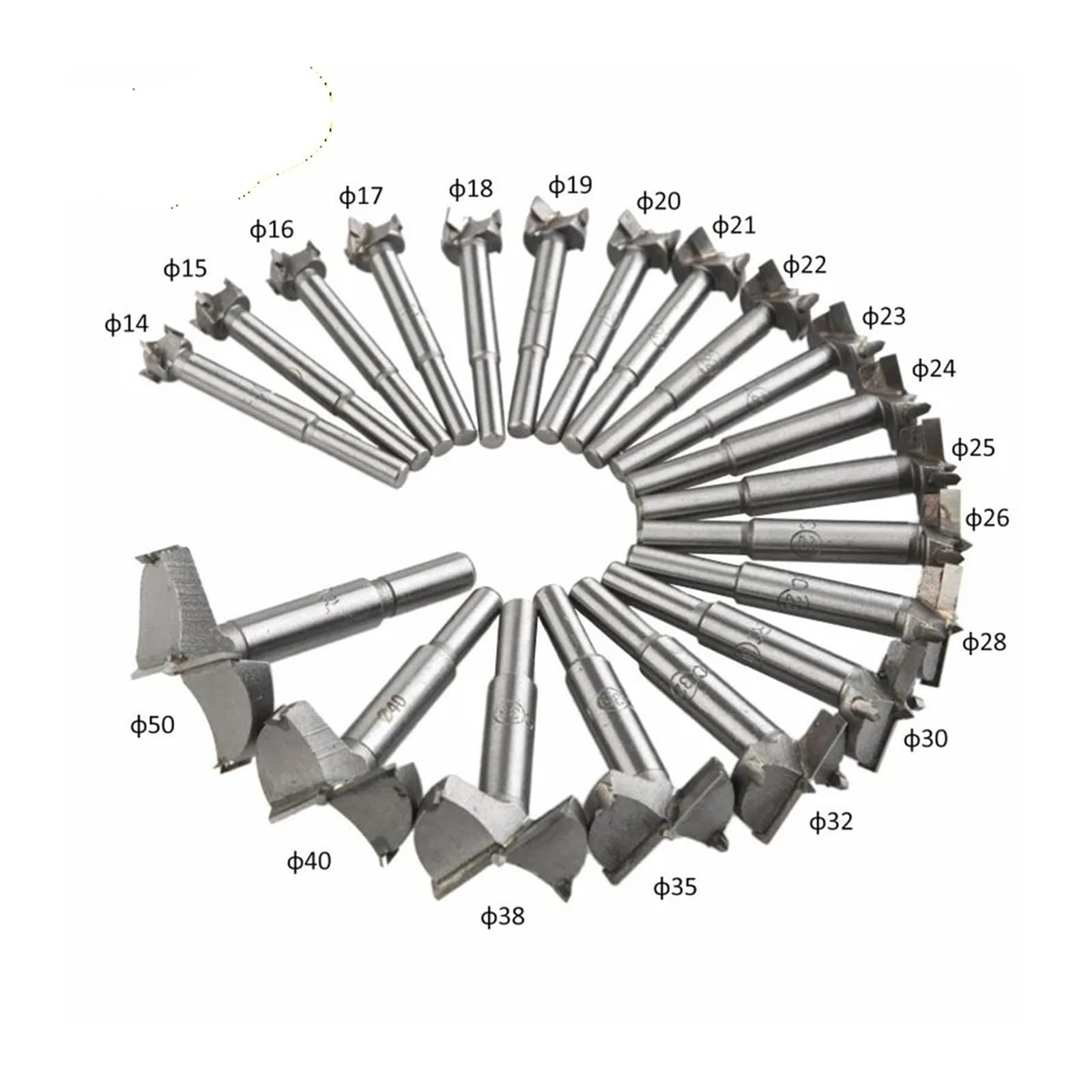 Juego de 16 Uds./20 piezas/23 De brocas 14-50mm, sierra perforadora autocentrante for carpintería(23PCS 14-53MM)