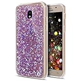 Galaxy J7 Pro Case,ikasus Ultra Thin Clear Crystal Bling Shiny Giltter Rhinestone Clear Rubber Frame...