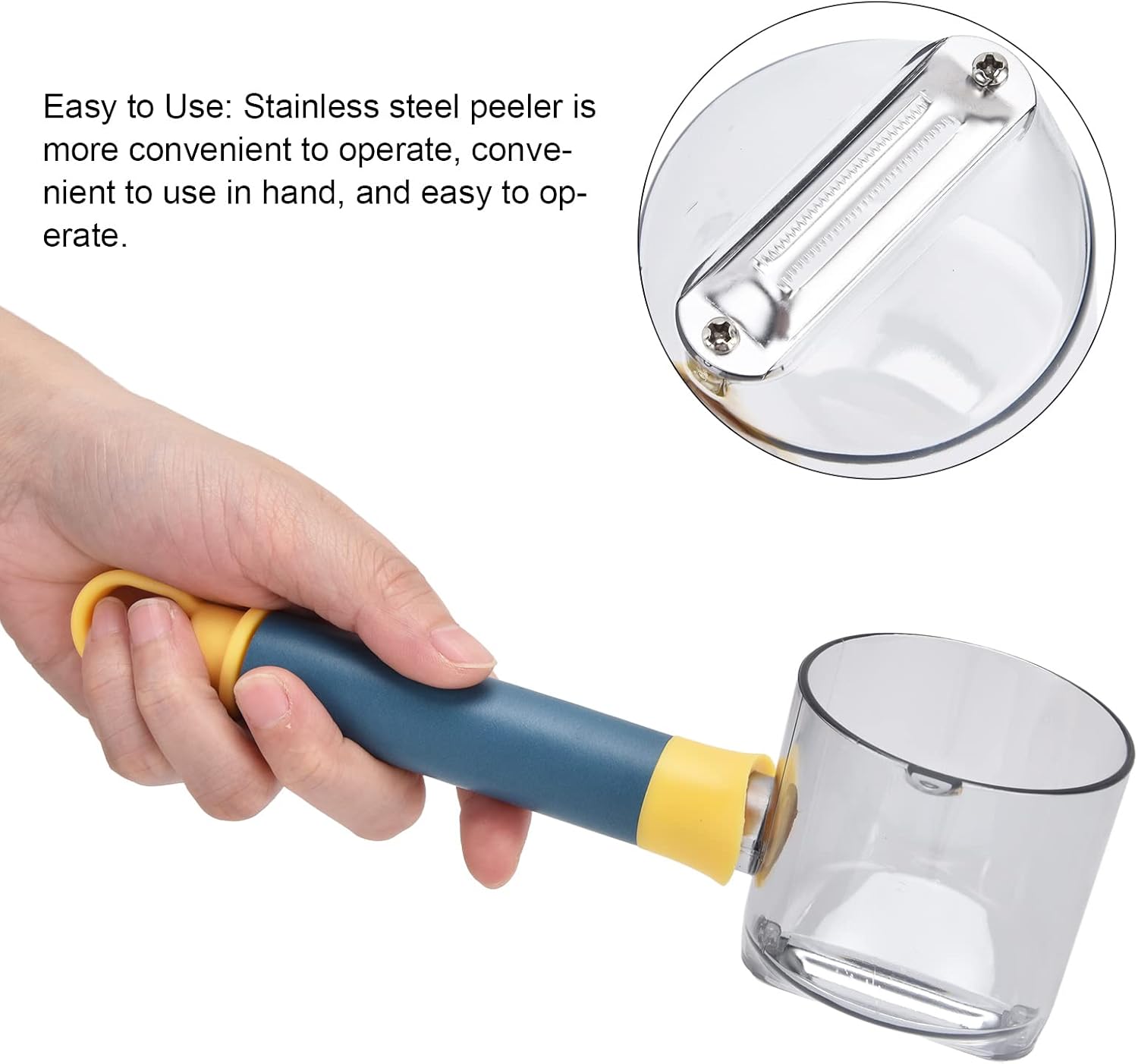 Vegetable Peeler, Handle Design Plastic Material and Easy to Use Potato Peeler with Container for Potato Carrot Citrus Peelers Cutting