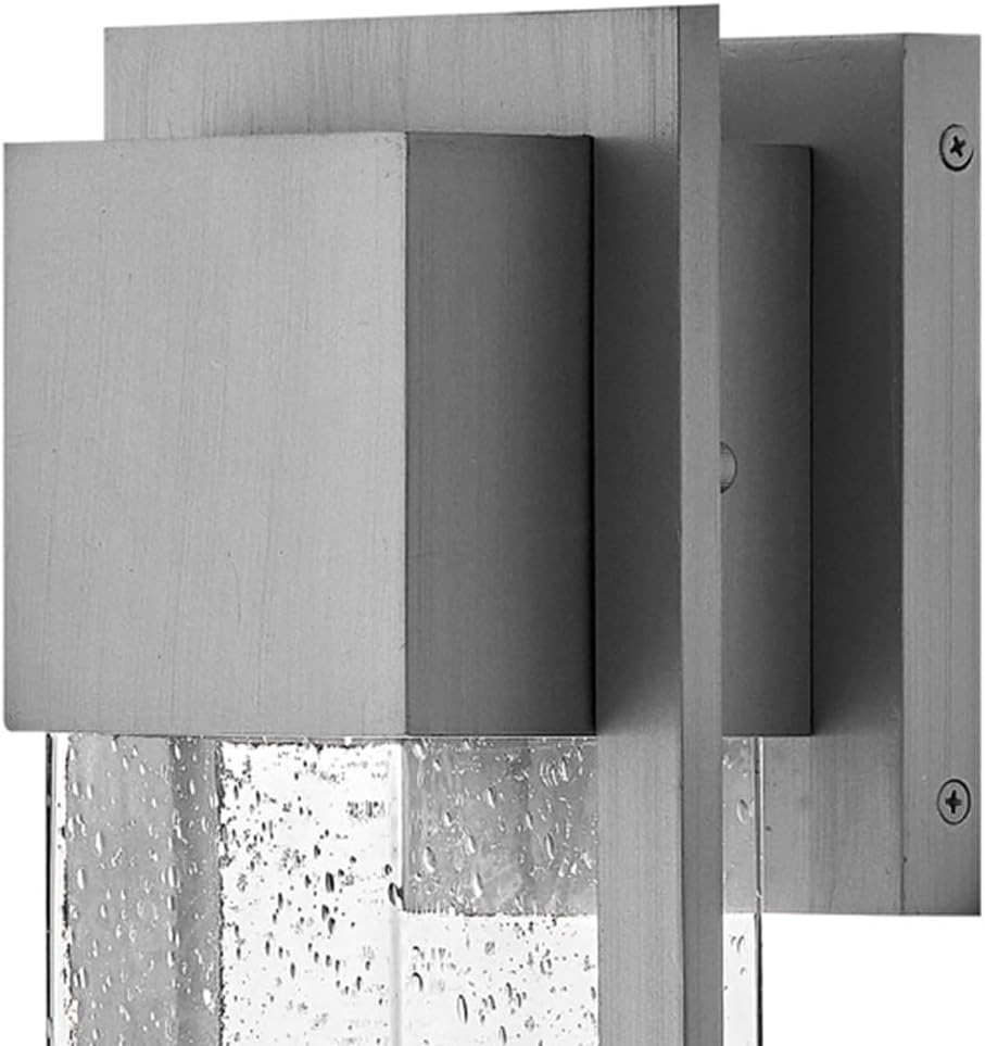 Lark Alex 15.75" Outdoor Wall Mount Lantern, Clear Seedy Glass, Anti-Fading, Dark Sky Compliant, Antique Brushed Aluminum Finish