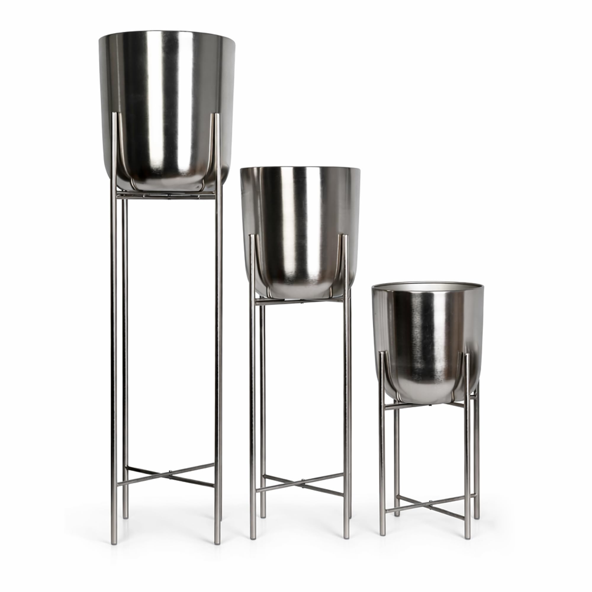 Metal Flower Planters - Set of 3 (Gold) -10