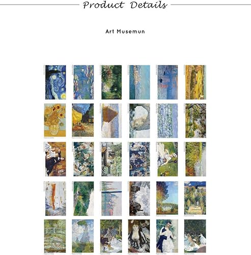 Miniatura 6 de Postales de viaje de museo de arte, serie de pintura al óleo, juego de 30 diseños diferentes imágenes diversas, regalo creativo