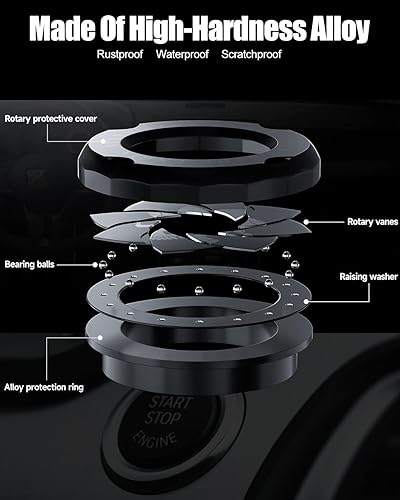 Miniatura 4 de Accesorios de automóvil EPOCHHIKE Cubierta para botón de arranque del motor, calcomanías geniales para decoración interior de automóvil, cubierta de