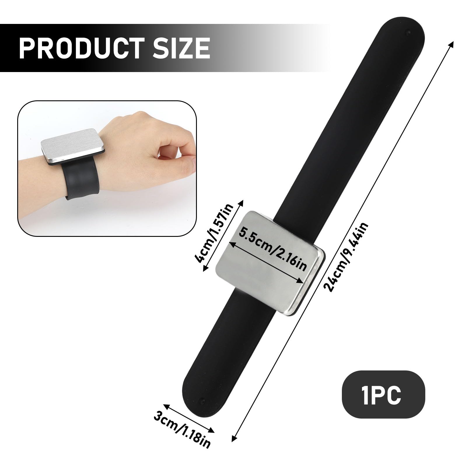 Magnetische Siliconen Armband Voor Spelden En Naalden – Sterke Magneet, Verstelbare Pasvorm – Handig Naai-accessoire, Ook Voor Schroeven En Spijkers