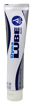 Dynarex DynaLube Lubricating Jelly, Water Soluble and Sterile Lubricant Jelly, Used for Body Orifices, Hinged Instruments and Medical Devices, 1 Box of 12 DynaLube 4 oz. Tubes