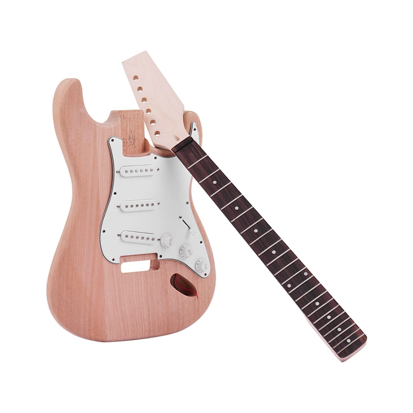 Gitara Elektryczna Niedokończone DIY Zestaw Do Gitary Elektrycznej Korpus Mahoniowy Klon Gryf Gitary Palisander Podstrunnica; Korpus gitary