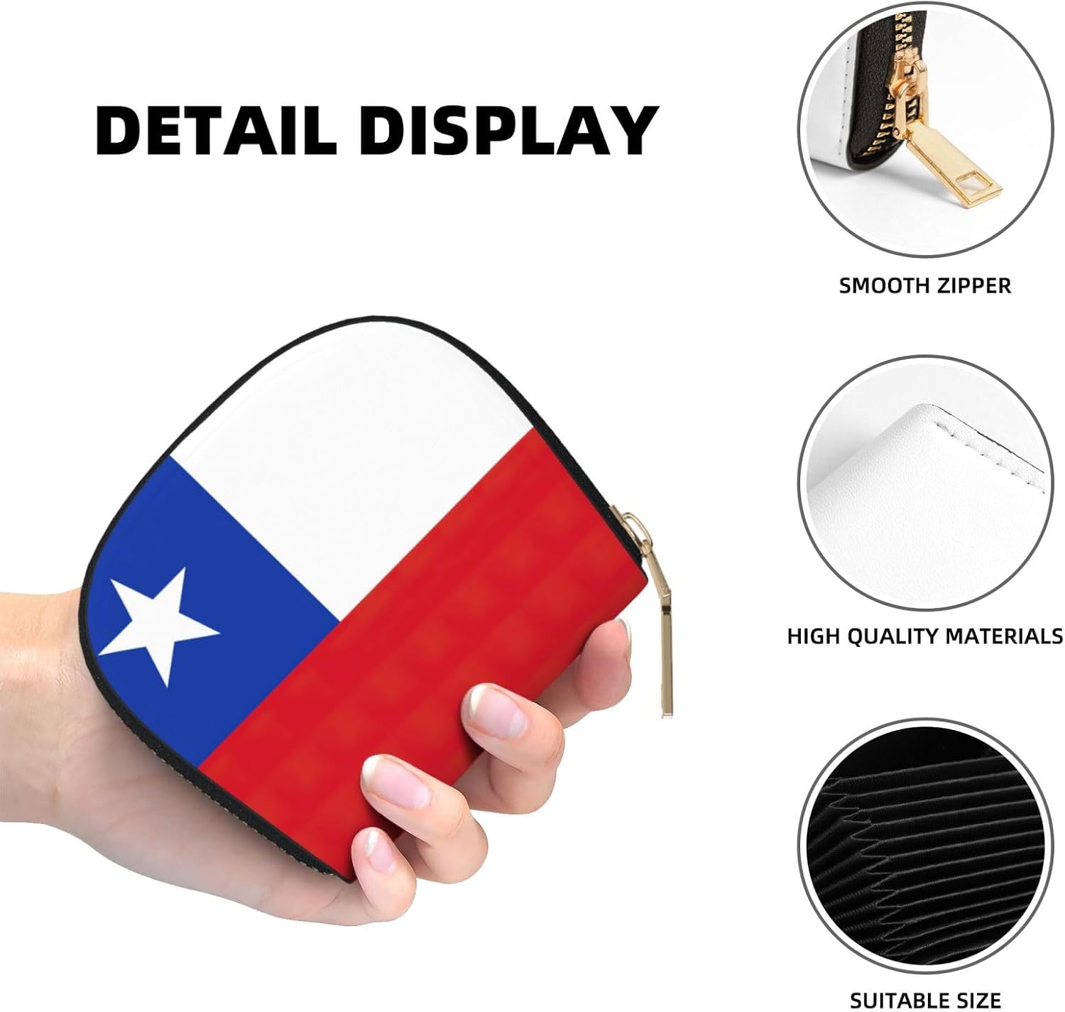 Flag of Chile print Wallet Credit Cards Holder Business Card Case for Men Women Compact Size for Adults