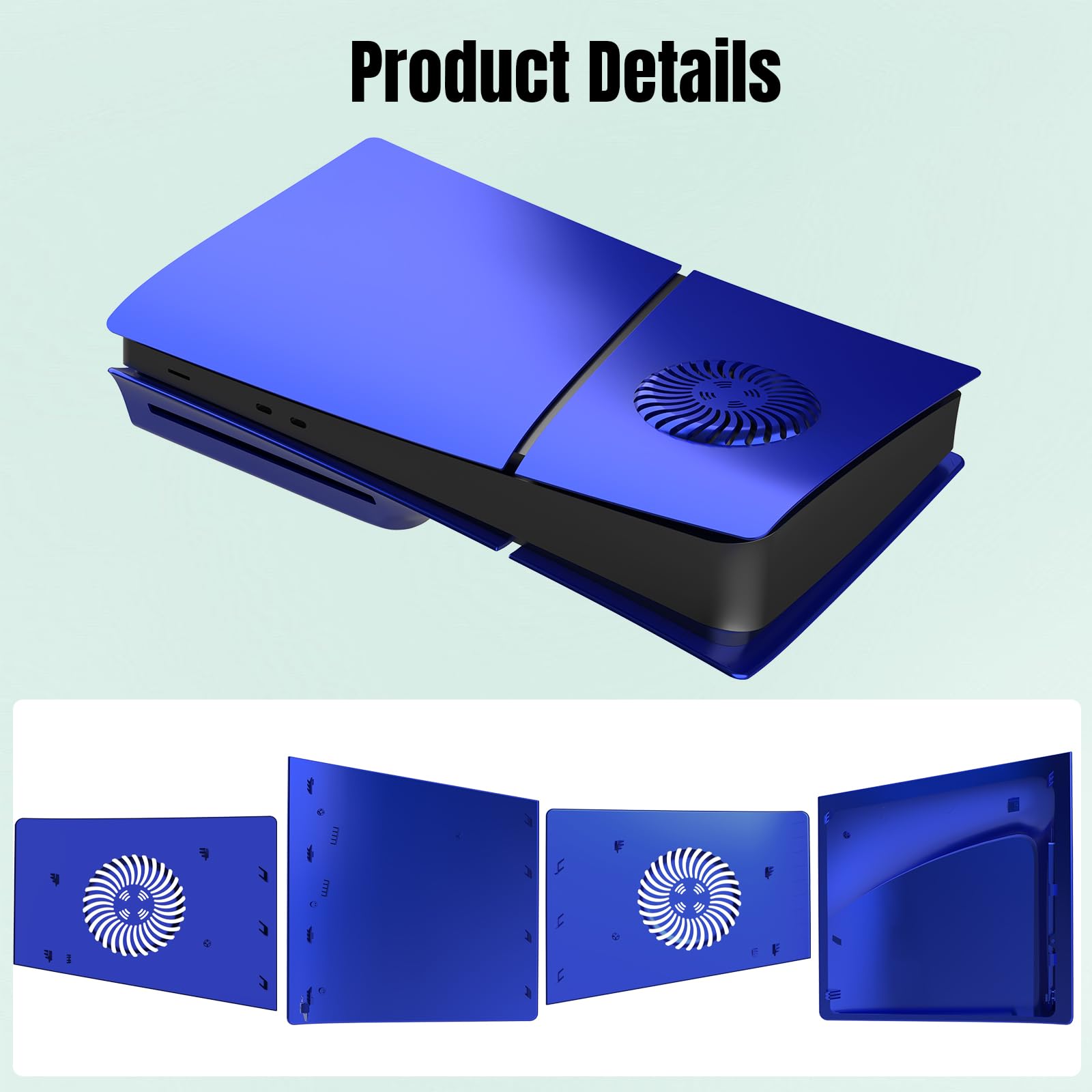 FacePlates - Piastra di copertura per PS5 Slim Disc Edition per PS5 Slim con prese d'aria di raffreddamento, guscio protettivo in ABS, antigraffio, antipolvere, piastra di ricambio per