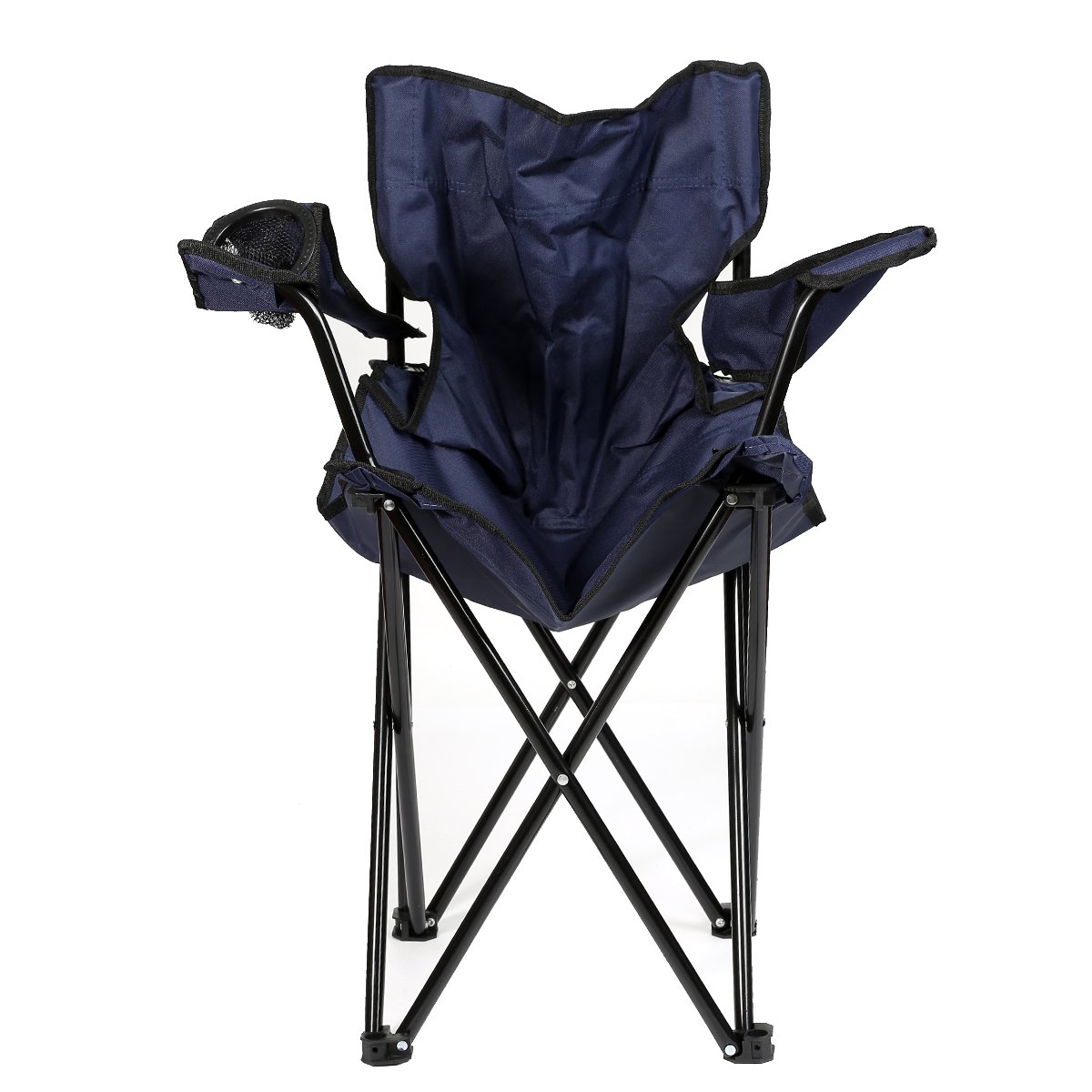 Kevo Chaise de Camping - Chaise de Camping Pliante Convenant aux Festivals, à la Plage, au Camping, à la pêche, etc. Porte-gobelet dans l'accoudoir - Bleu marine-2PC