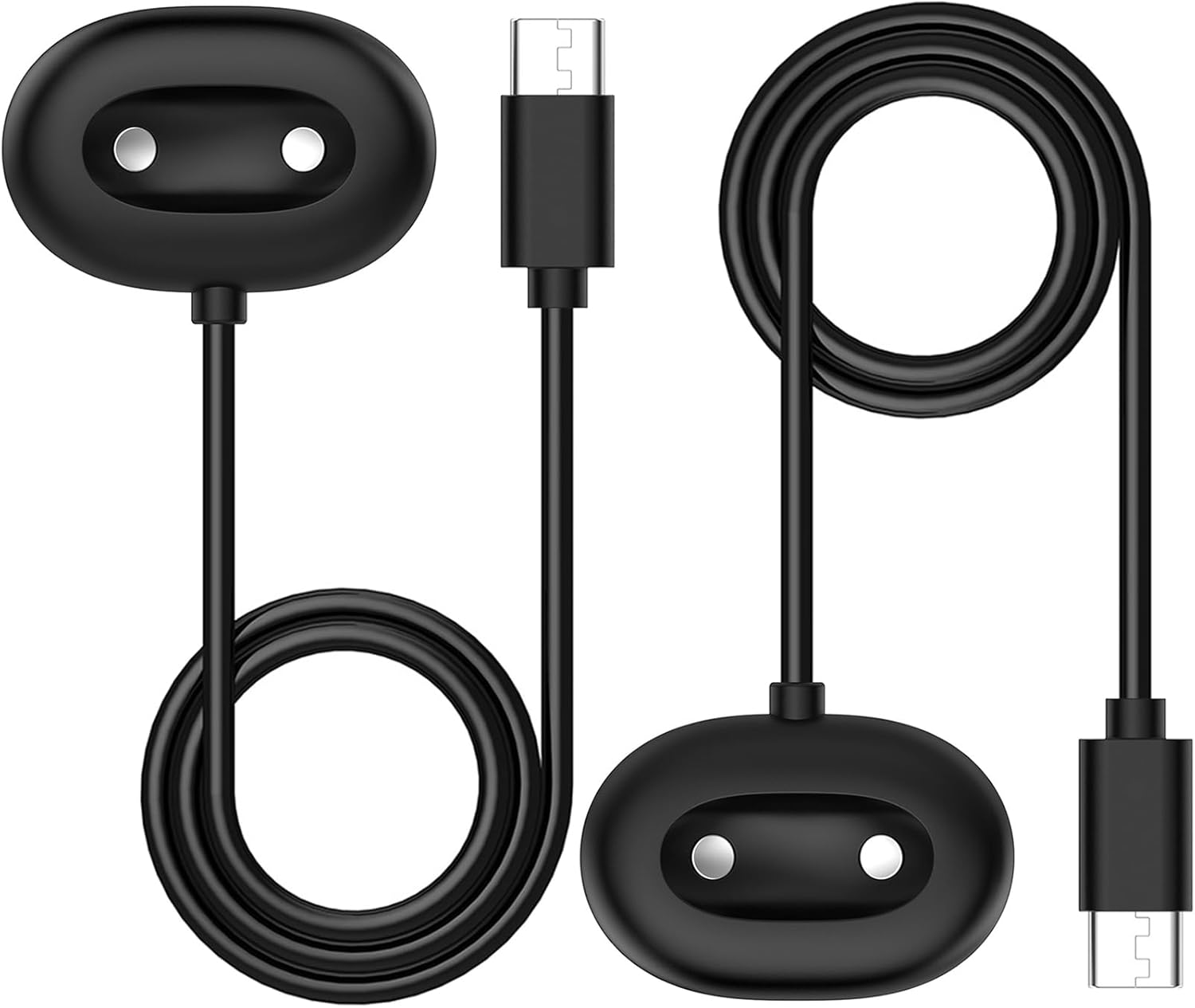 [2-Pack] Charger Dock Compatible with Google Pixel Watch 4, Quick Charging Type-C Charge Cable, Fast-Charging with Side Dock [Only for Pixel Watch 4 41mm and 45mm] (Black, Type-C)