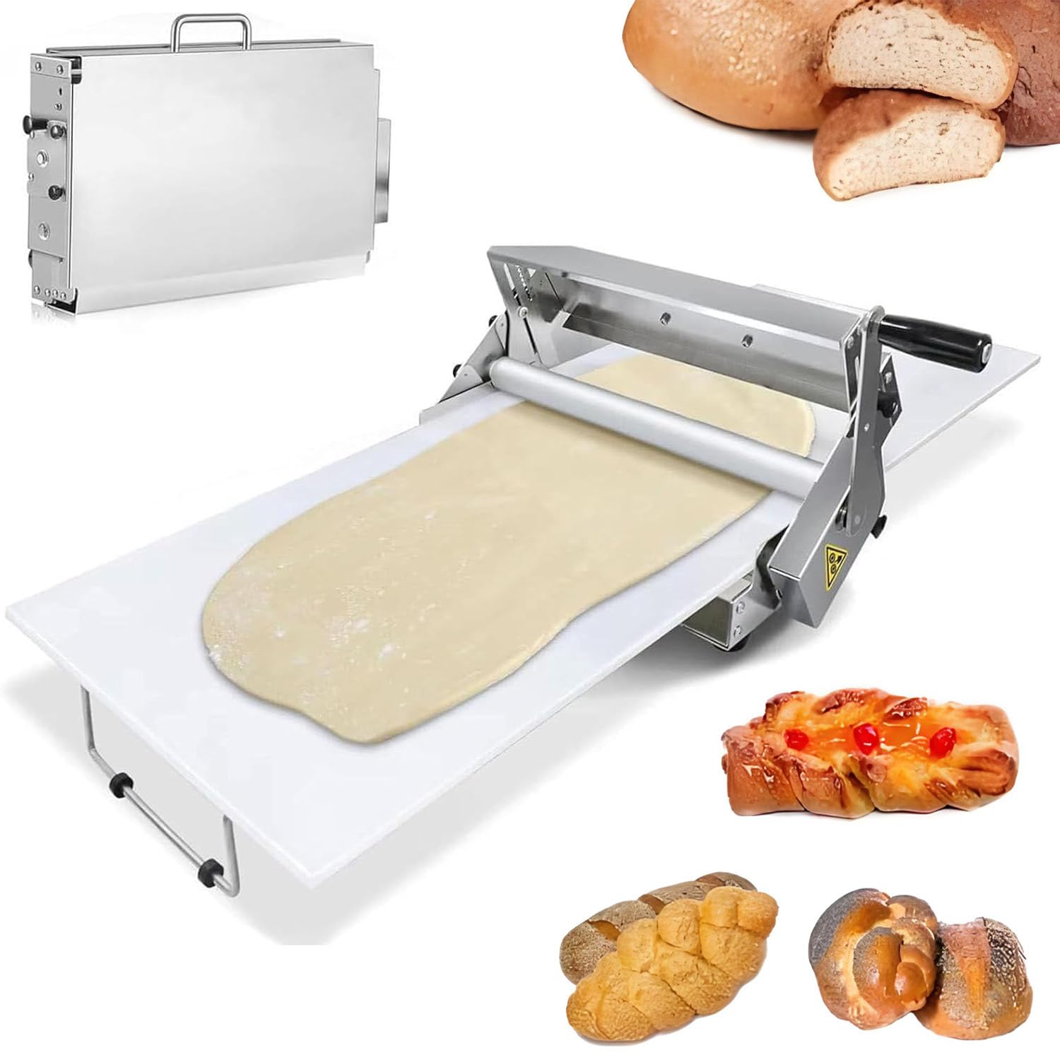 Machine à pâte à épaisseur réglable et graduations précises pour viennoiseries