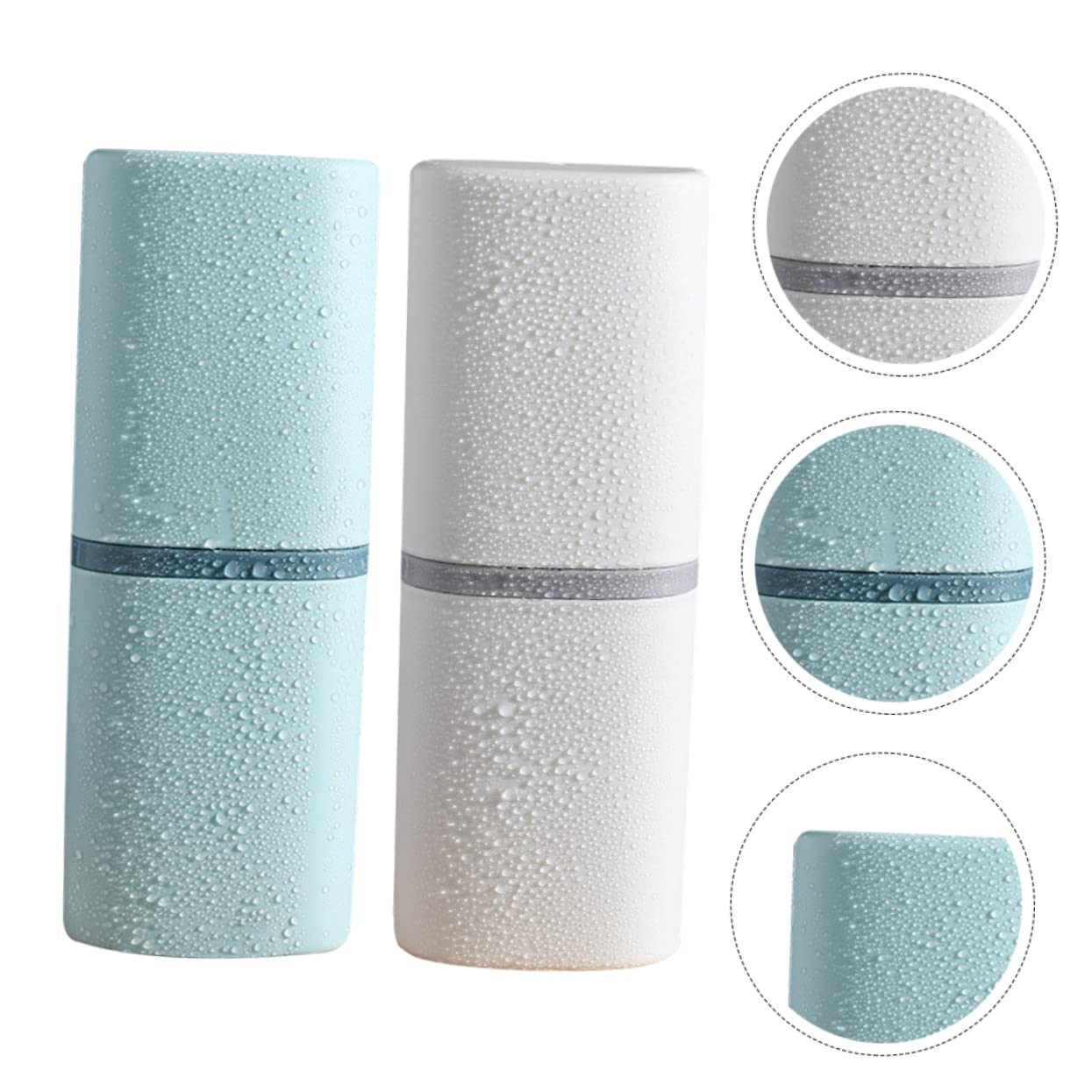 BCOATH 2Pcs Portable Toothbrush Case Cup Dual Function Storage Box for Home and Travel Fine Workmanship in White Toothbrush Container for Couples