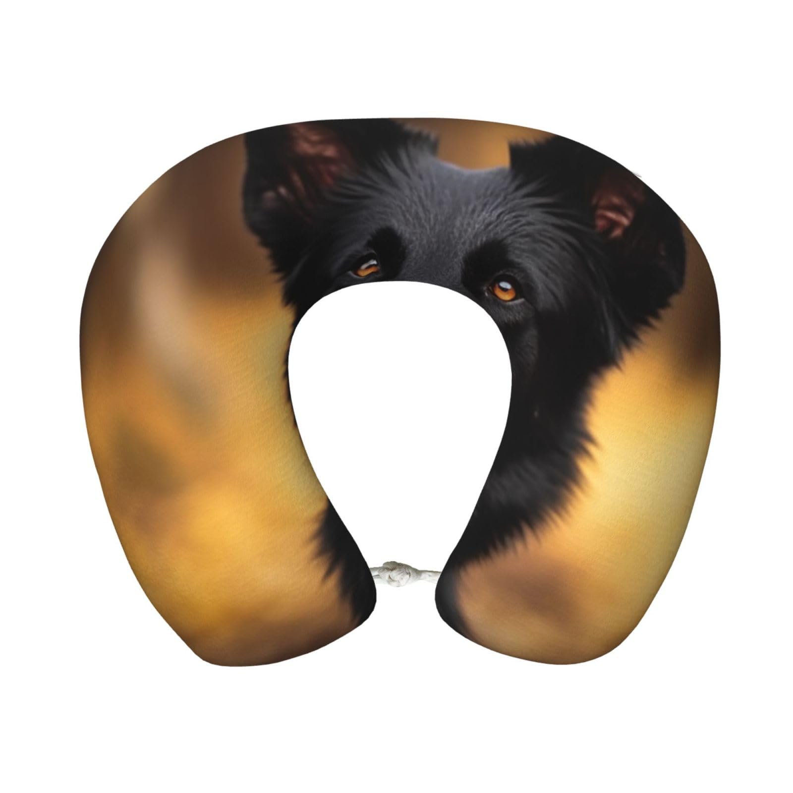 peiyeety Blackan Shepherd Dog Travel Pillow Memory Foam - Comfortable U Shape Neck Pillows for Sleeping, Neck and Head Support Portable Airplane Pillow Adjustable Flight Pillow, Washable Cover