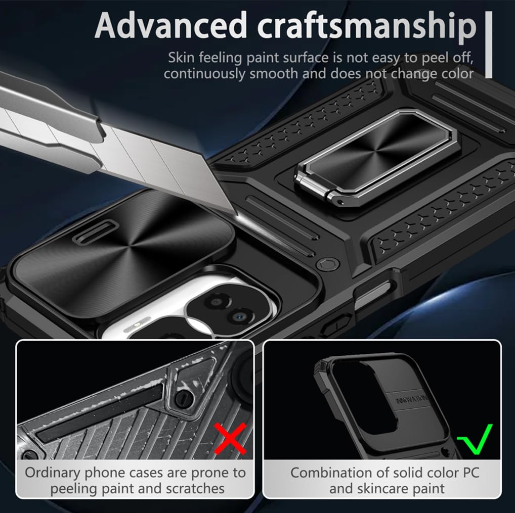 SEAHAI Case For HONOR 90 Lite 5G, Ultra-thin Protective Silicone TPU Shockproof Hybrid Hard PC Back Phone Cover, With Foldable Hidden Form Bracket - Gray