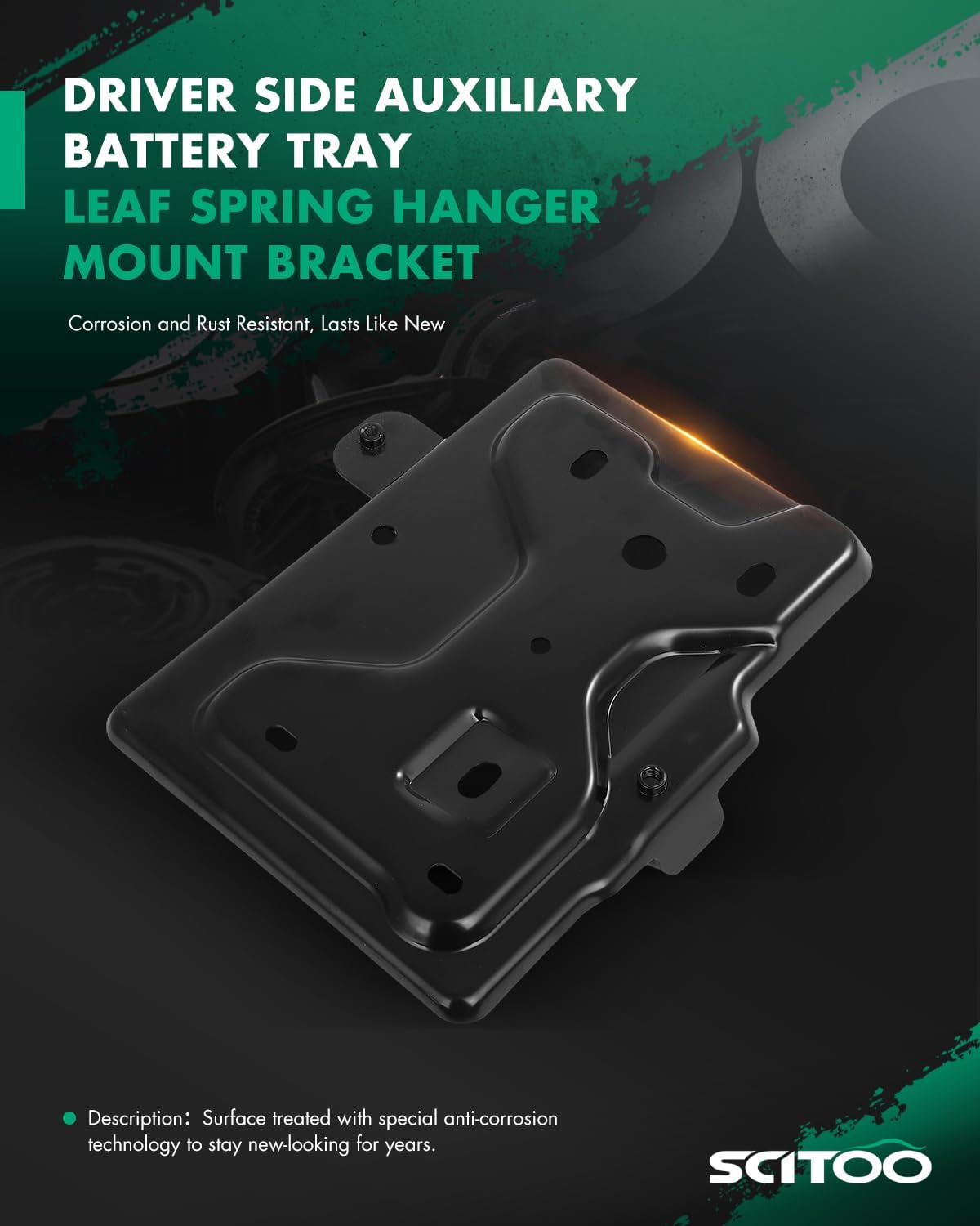 SCITOO Driver Side Auxiliary Battery Tray Compatible With 2015-2016 For Cadillac Escalade, 2015-2020 For ESV, 2014-2019 For Chevrolet Silverado 1500, 2015-2020 For 2500 HD