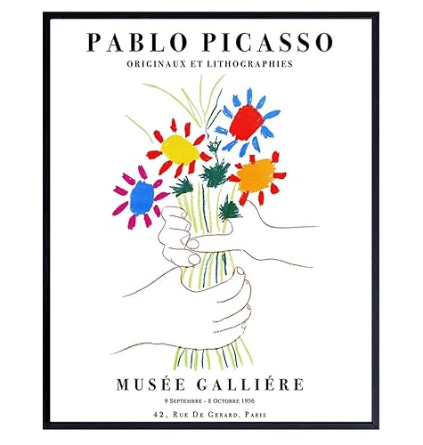 Pablo Picasso Poster - 8x10 Picasso Wall Art - Pablo Picasso Prints - Gallery Wall Art - Bouquet of Peace - Flowers - Museum Poster
