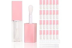 24Pcs Pink 5ml Empty Square Lipgloss Tubes Bulk Wholesale With Big Wand