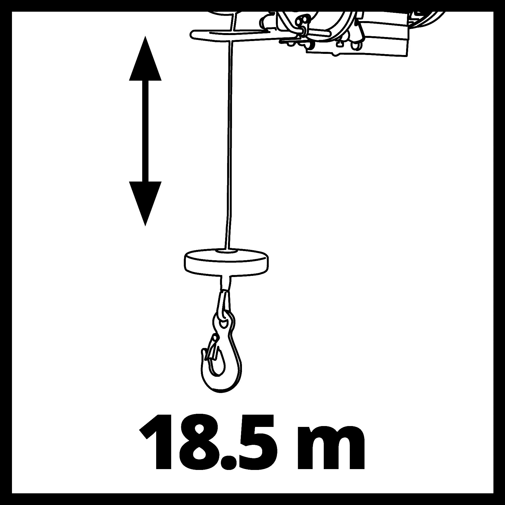 Einhell TC-EH 250-18 wciągarka elektryczna (230 V, 50 Hz, 500 W, nośność bez rolki prowadzącej 125 kg, nośność z rolką prowadzącą 250 kg, kabel 18 m)