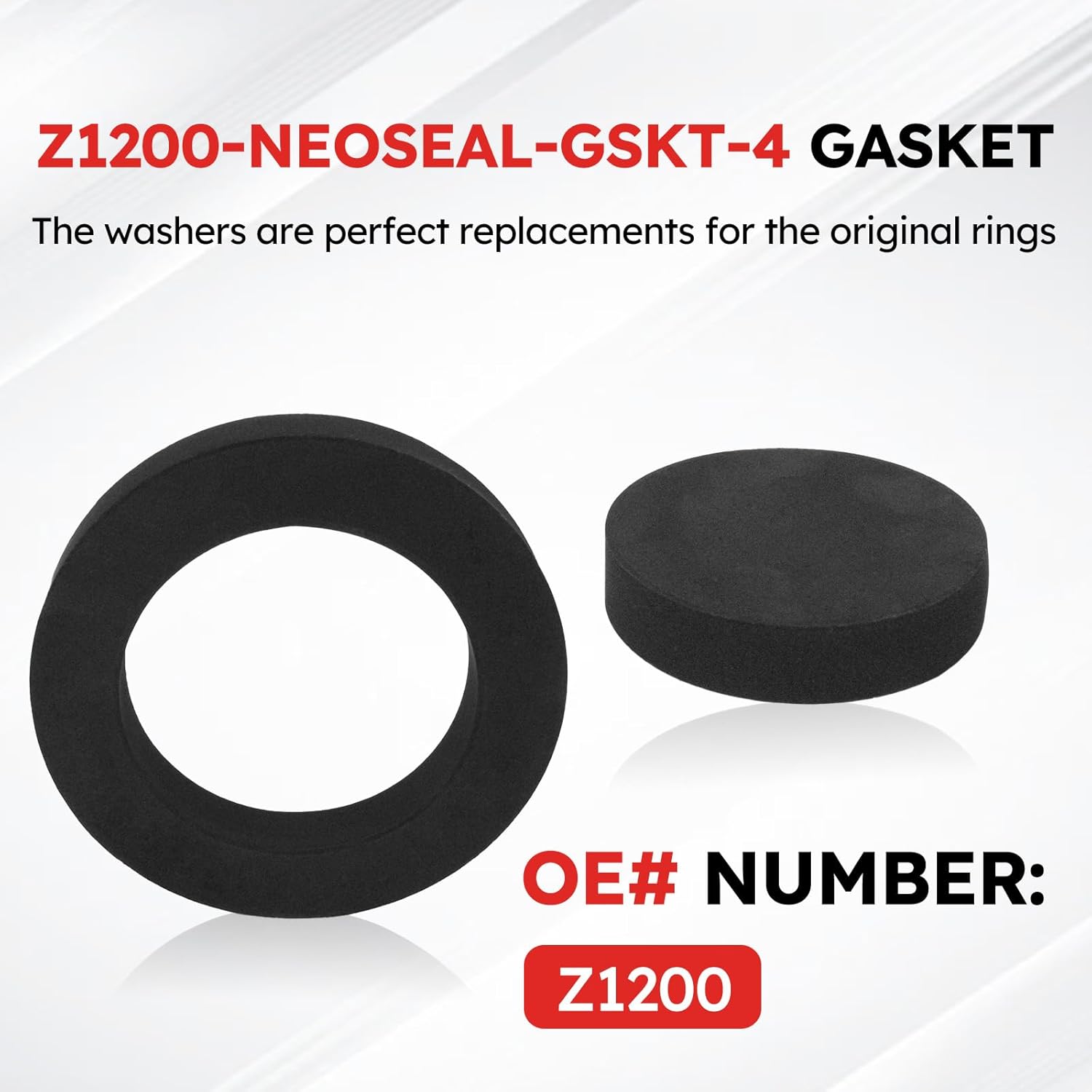 Z1200-NEOSEAL-GSKT-4 Wall Hung Toilet Gasket Bonded Neo Seal Closet Gasket Kit, 4" Fits Rear Discharge/Outlet/Flush Toilet, Wall Mounted and so on