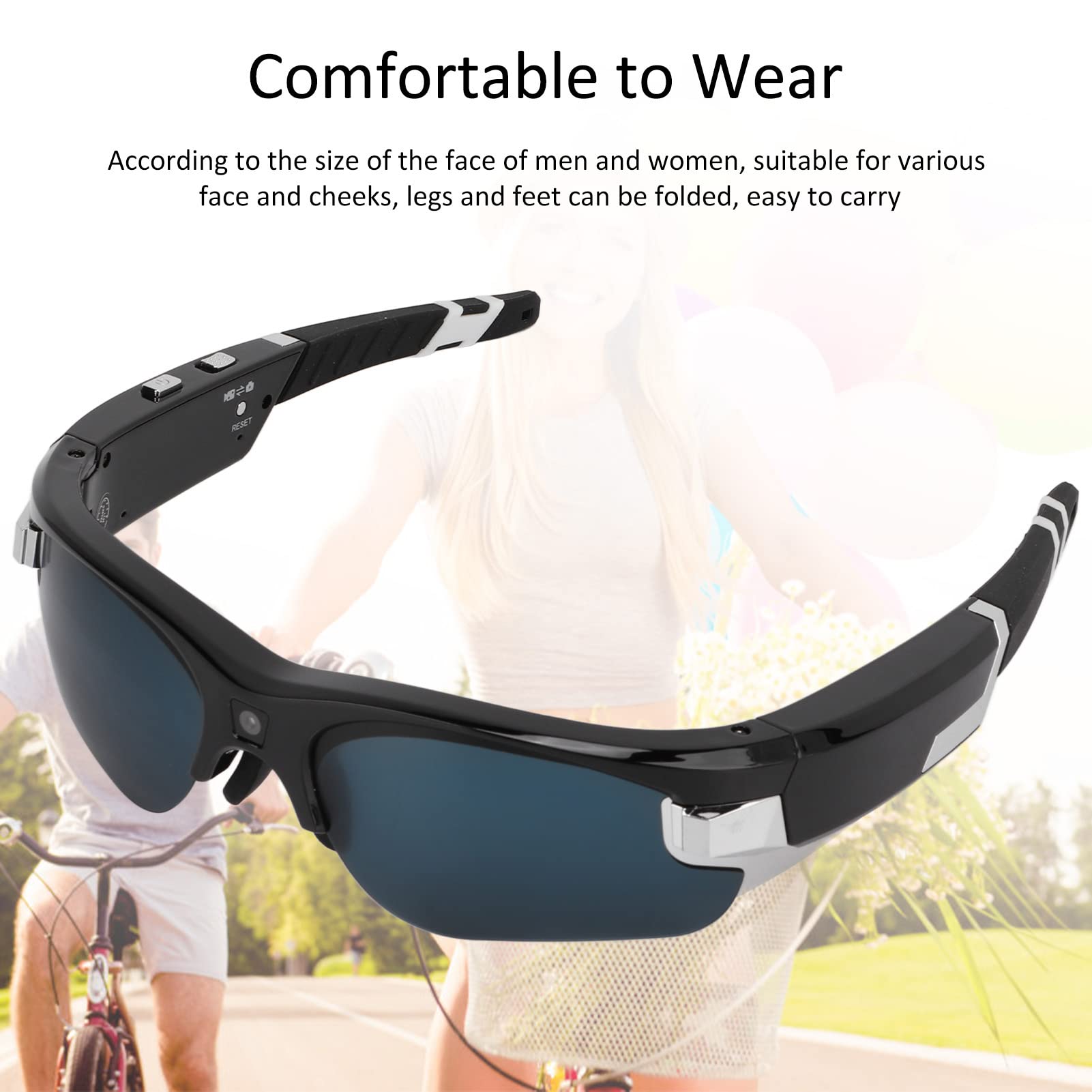 Lunettes De Soleil Caméra Vidéo HD 1080P 30FPS étanche Espion Sport Lunettes De Soleil Caméra Cachée Vidéo Lunettes De Soleil, Lunettes De Soleil D'enregistrement Vidéo Intelligentes Pour les Sports R