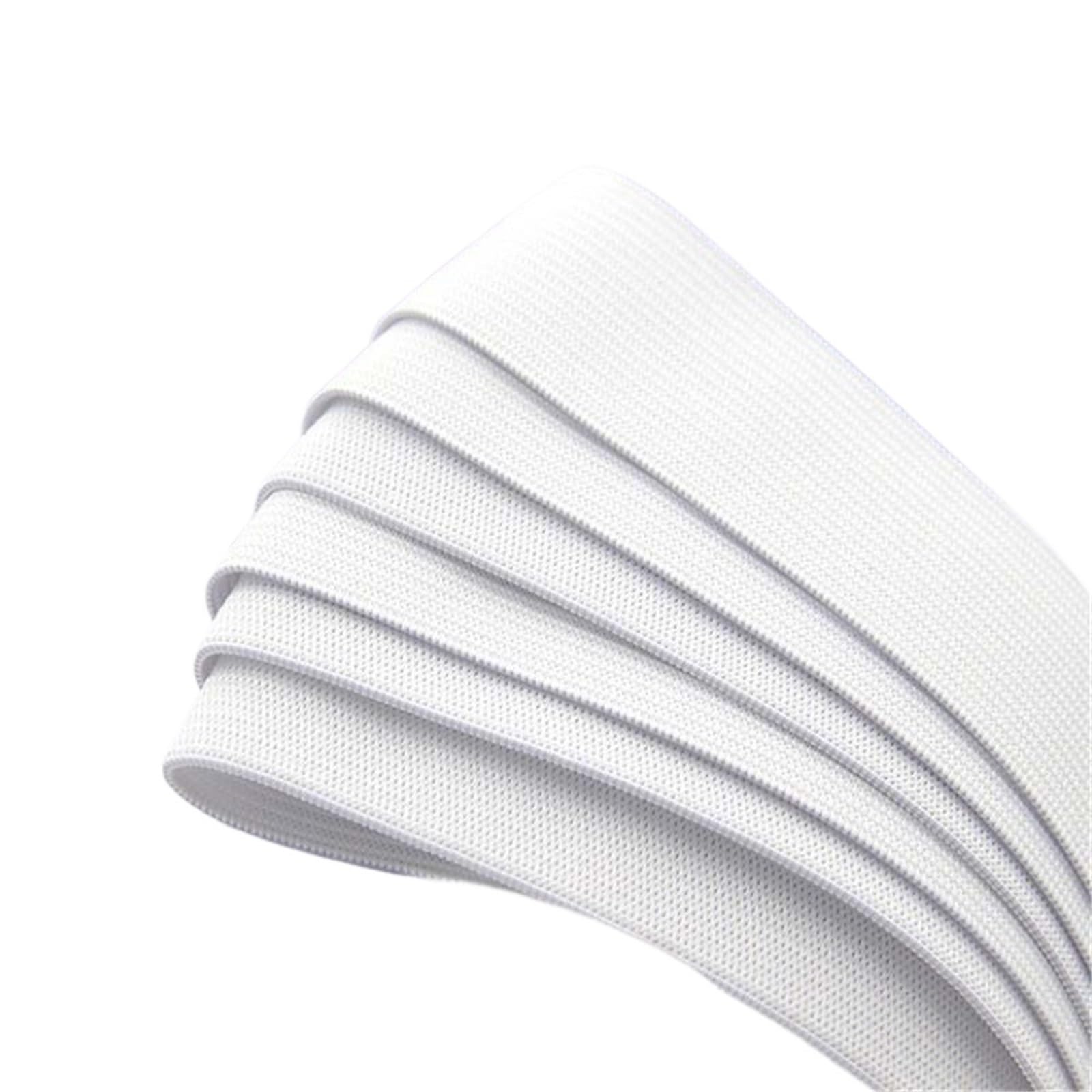 Banda Elástica de Nailon Banda de goma elástica costura blanca y negra | Correas de nailon for accesorios de prendas de vestir(WHITE,36meter,40mm)