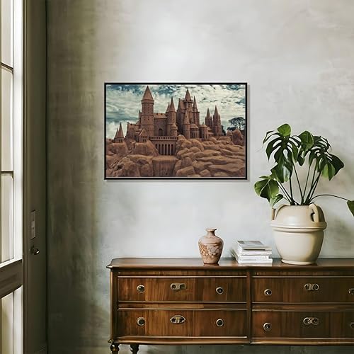 Miniatura 6 de Modern Landscape decor Old Castle Retro Blue Sky and White Clouds Aesthetic poster print art wall sticker for living rooms bedrooms and home